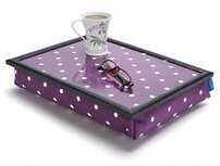 Lap Tray - schootkussen - paars gestipt