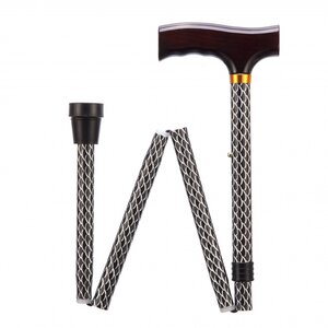 Opvouwbare wandelstok - etched black